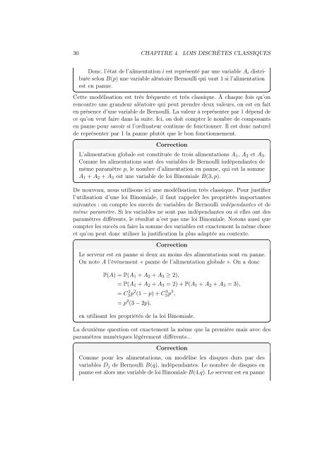 Exercices corrigÃ©s de probabilitÃ©s et statistique - Fabrice Rossi