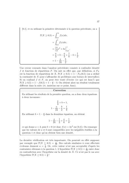 Exercices corrigÃ©s de probabilitÃ©s et statistique - Fabrice Rossi