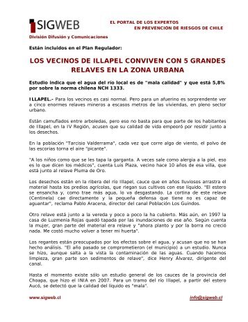 los vecinos de illapel conviven con 5 grandes relaves en la ... - Sigweb