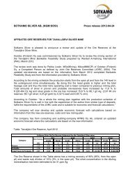 Sotkamo Silver: Updated ore reserves for TaivaljÃ¤rvi silver mine