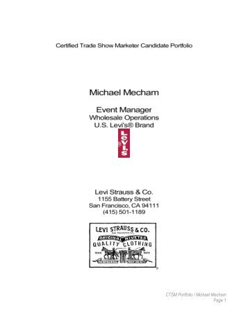 CTSM Portfolio / Michael Mecham Page 1