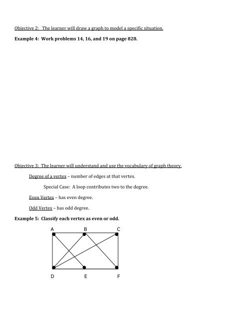 MGF 1107 Section 15.1 Graphs, Paths, and Circuits Objective 1: The ...