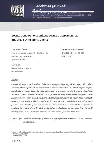 Koliko duboko ruka drÅ¾ave zadire u dÅ¾ep radnika? - Institut za Javne ...