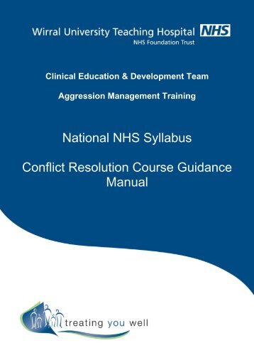 Conflict Resolution Course Guidance Manual - Wirral University ...