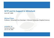 SCTP and its Support in Wireshark - Sharkfest - Wireshark