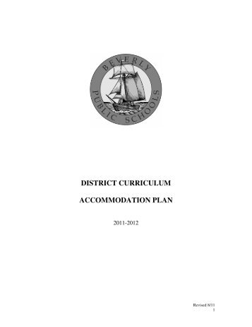 district curriculum accommodation plan - Beverly Public Schools