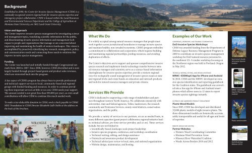 CISM brochure (PDF) - Center for Invasive Plant Management