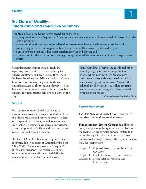 2005 State of Mobility Report - City of Bellevue