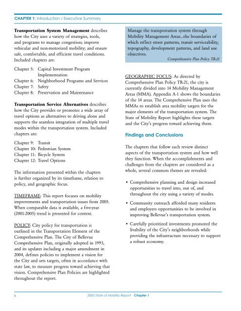 2005 State of Mobility Report - City of Bellevue