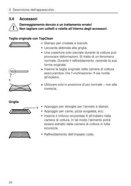 Forno Combair SL Istruzioni per l'uso - V-ZUG Ltd