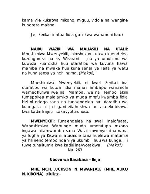 Read - bunge .parliament.go. tz