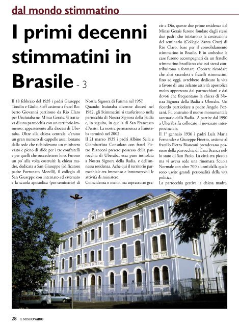 I primi decenni stimmatini in Brasile- 3