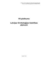 VII pielikums Latvijas Ornitoloģijas biedrības atzinumi - eiroprojekts.lv