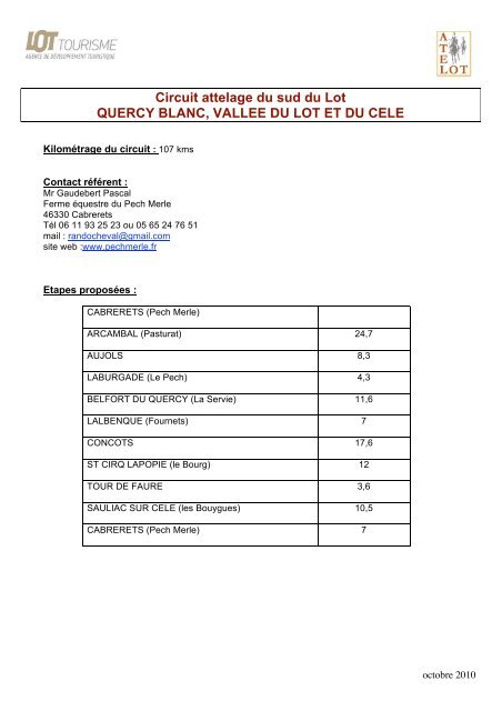 la fiche du circuit