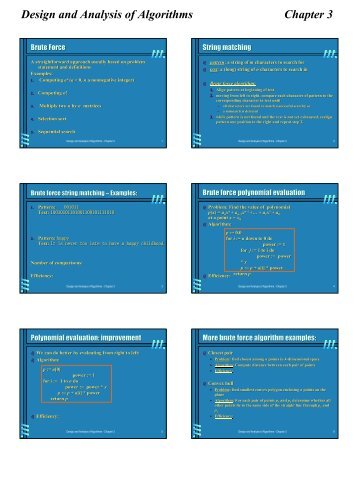 Design and Analysis of Algorithms Chapter 3