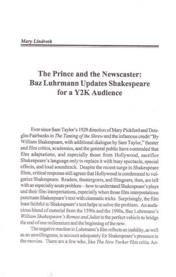 Baz Luhrmann Updates Shakespeare for a Y2K Audience