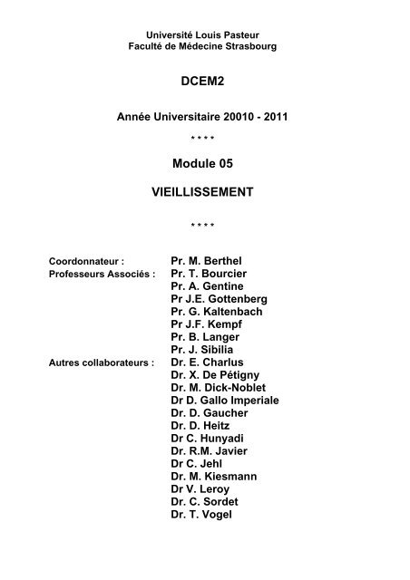 Dcem2 Module 05 Vieillissement Universita C De Strasbourg