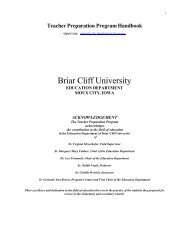 Teacher Preparation Handbook - Briar Cliff University
