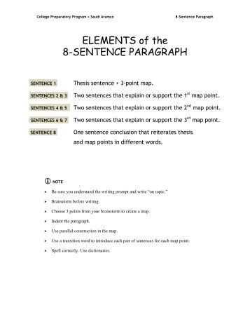 8 sentences paragraph