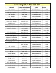 Salem College Who's Who 2004 - 2005