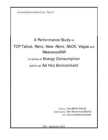 A Performance Study of TCP Tahoe, Reno, New- Reno, SACK ...