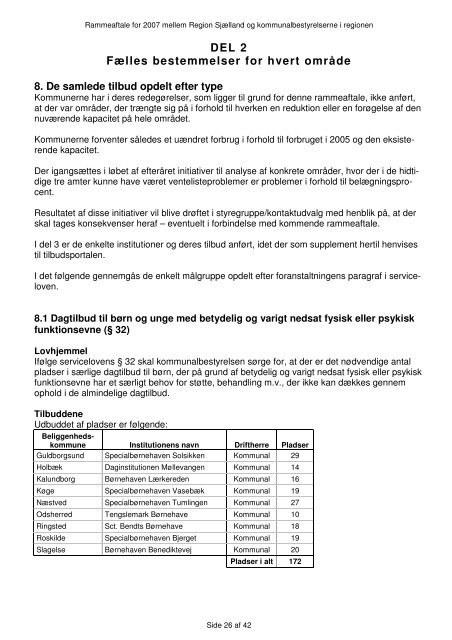 Rammeaftale på det sociale område, det almene ... - Greve Kommune