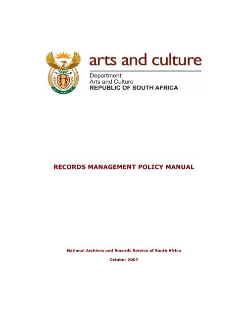 records management policy manual - National Archives of South Africa