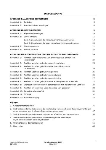 INHOUDSOPGAVE AFDELING I: ALGEMENE BEPALINGEN 5 ...