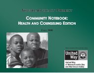 health and counseling edition - the Youth Advocacy Division