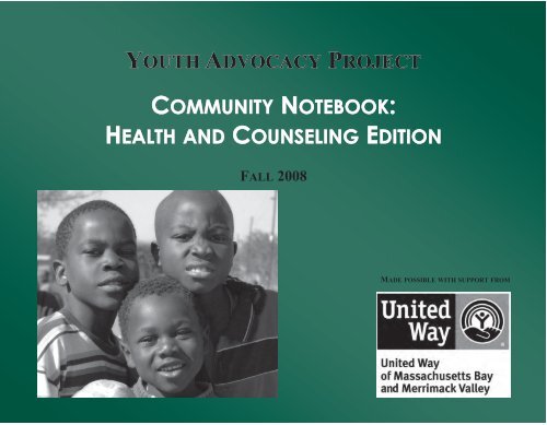 health and counseling edition - the Youth Advocacy Division