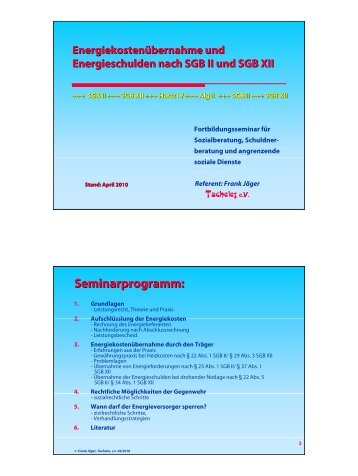 Seminarprogramm: - Frank Jäger