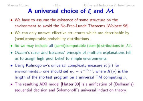 Slides in PDF - of Marcus Hutter