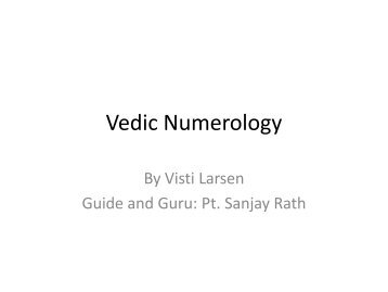 Vedic Numerology - Visti Larsen