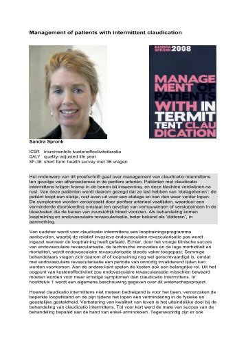 Management of patients with intermittent claudication