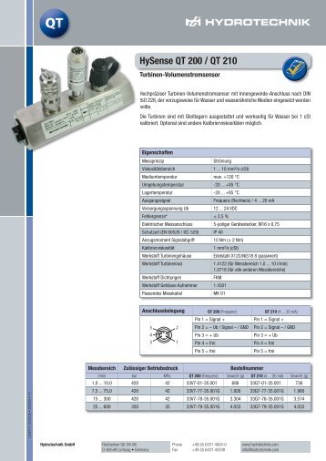 HySense QT 200 / QT 210 - Hydrotechnik