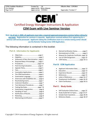 CEM Application - Association of Energy Engineers