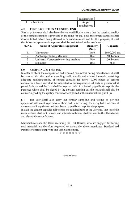 Annual Report,2009 - Directorate General of Mines Safety