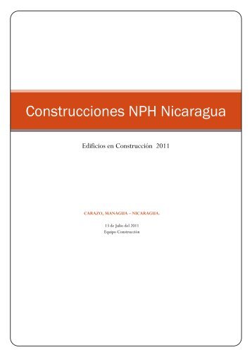 Construcciones NPH Nicaragua - Friends of the Orphans