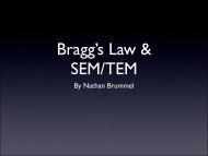 SEM, TEM, Bragg Law - The Budker Group