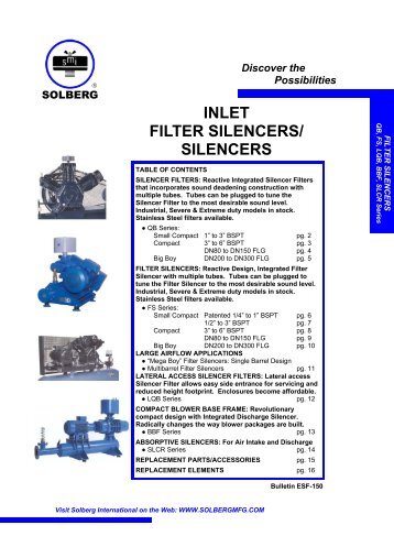 INLET FILTER SILENCERS/ SILENCERS - Ross Brown Sales