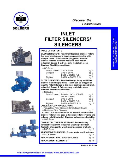 INLET FILTER SILENCERS/ SILENCERS - Ross Brown Sales