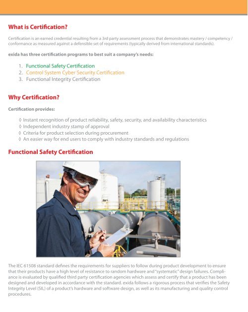 Functional Safety Certification Program - Exida