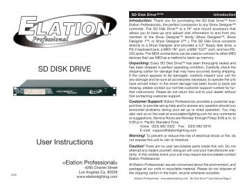 Show Designer Disk Drive User Manual - Elation Professional
