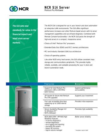 NCR S16 Server. - THE CORE MEMORY