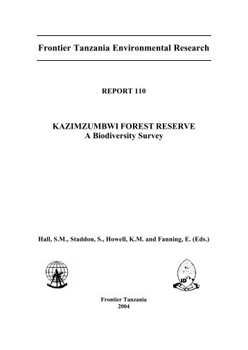 Frontier Tanzania Environmental Research REPORT 110 ...