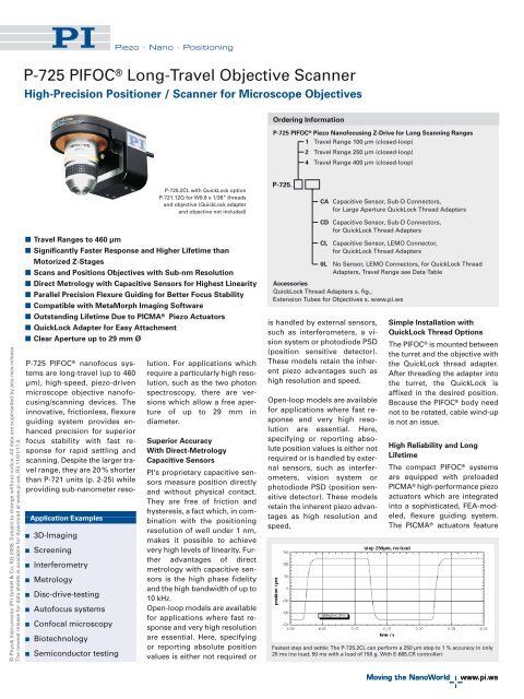 PDF Datasheet - PZT & Piezo Actuators: Sub Nanometer Resolution ...