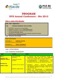 PROGRAM XVII Annual Conference â Rio 2013 DAY 1 - Alacde