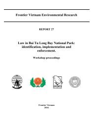 Frontier Vietnam Environmental Research Law in Bai Tu Long Bay ...