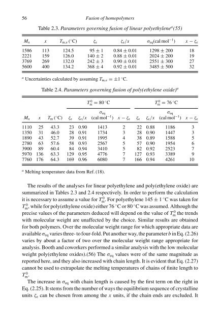 Crystallization of Polymers. Volume 1, Equilibrium Concepts