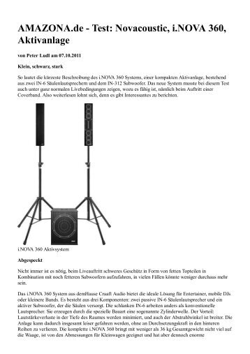 AMAZONA.de - Druckansicht Test Novacoustic, i.NOVA 360 ...